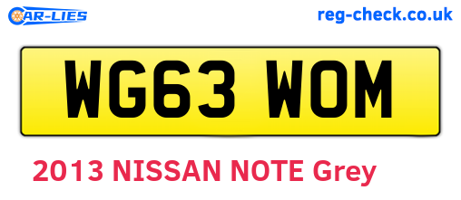 WG63WOM are the vehicle registration plates.