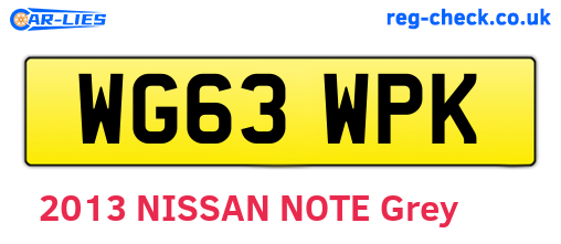 WG63WPK are the vehicle registration plates.
