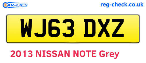 WJ63DXZ are the vehicle registration plates.