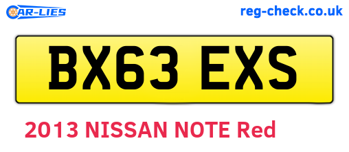 BX63EXS are the vehicle registration plates.