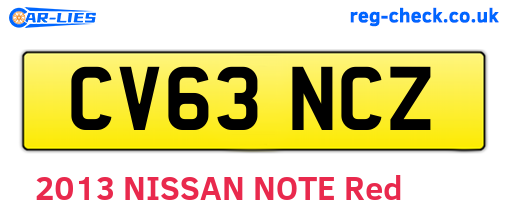 CV63NCZ are the vehicle registration plates.