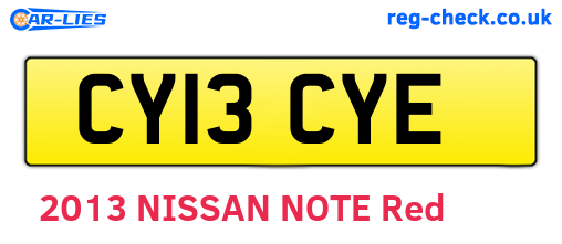 CY13CYE are the vehicle registration plates.