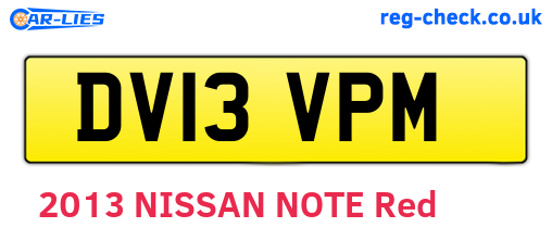 DV13VPM are the vehicle registration plates.
