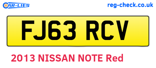 FJ63RCV are the vehicle registration plates.