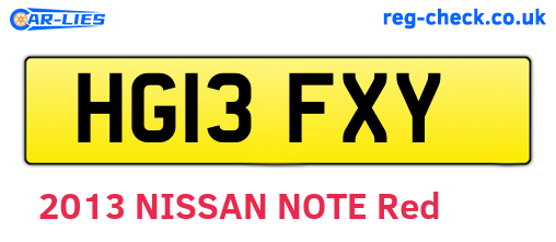 HG13FXY are the vehicle registration plates.