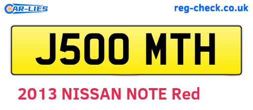 J500MTH are the vehicle registration plates.