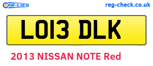 LO13DLK are the vehicle registration plates.