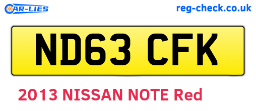 ND63CFK are the vehicle registration plates.