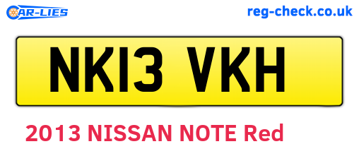 NK13VKH are the vehicle registration plates.
