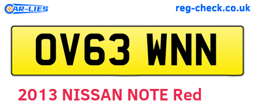 OV63WNN are the vehicle registration plates.