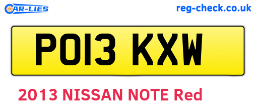 PO13KXW are the vehicle registration plates.