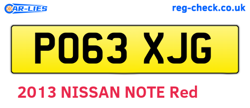 PO63XJG are the vehicle registration plates.