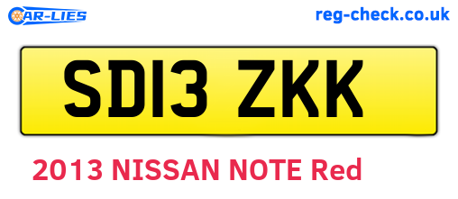 SD13ZKK are the vehicle registration plates.