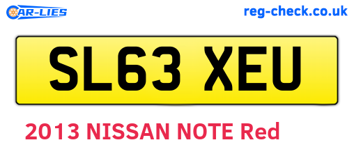 SL63XEU are the vehicle registration plates.