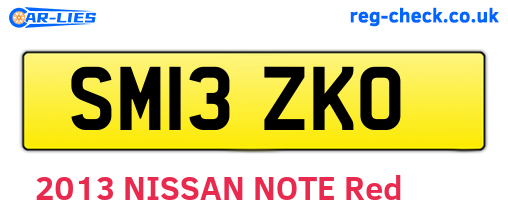 SM13ZKO are the vehicle registration plates.