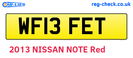 WF13FET are the vehicle registration plates.