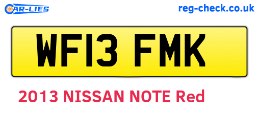 WF13FMK are the vehicle registration plates.