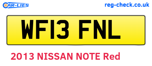 WF13FNL are the vehicle registration plates.
