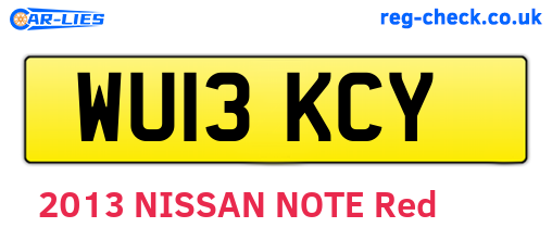WU13KCY are the vehicle registration plates.
