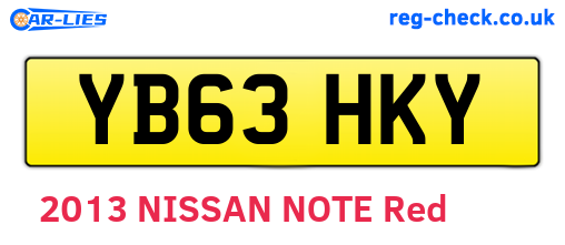YB63HKY are the vehicle registration plates.