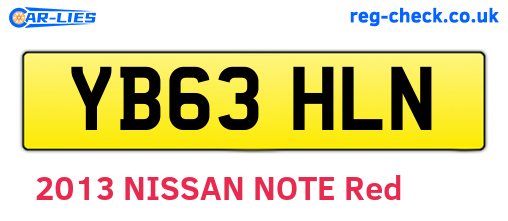YB63HLN are the vehicle registration plates.