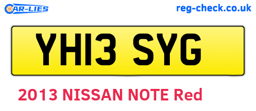 YH13SYG are the vehicle registration plates.