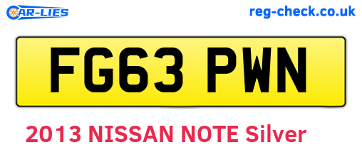 FG63PWN are the vehicle registration plates.