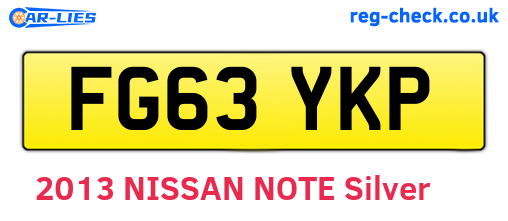 FG63YKP are the vehicle registration plates.
