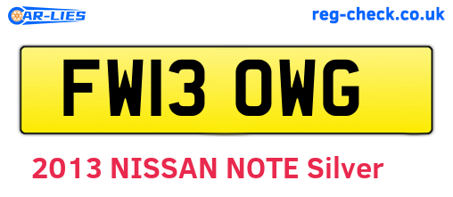 FW13OWG are the vehicle registration plates.