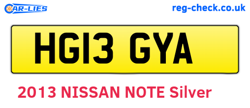 HG13GYA are the vehicle registration plates.