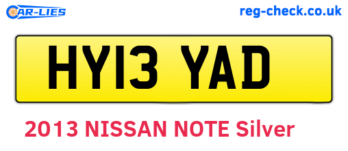 HY13YAD are the vehicle registration plates.