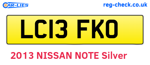LC13FKO are the vehicle registration plates.