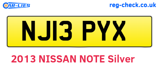 NJ13PYX are the vehicle registration plates.