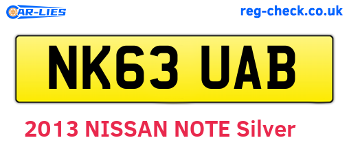 NK63UAB are the vehicle registration plates.