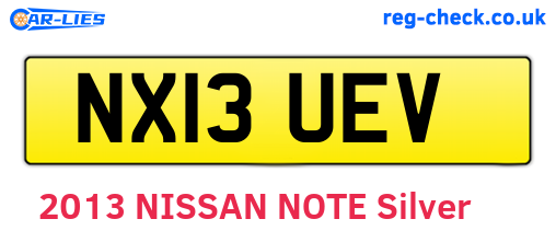 NX13UEV are the vehicle registration plates.