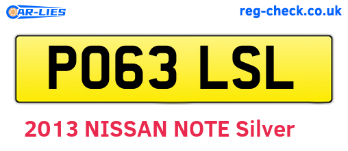 PO63LSL are the vehicle registration plates.