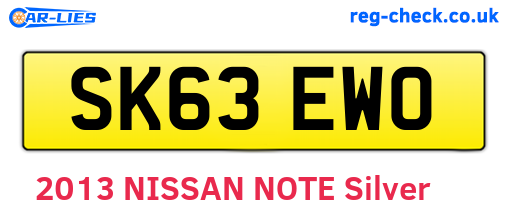 SK63EWO are the vehicle registration plates.