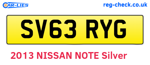 SV63RYG are the vehicle registration plates.