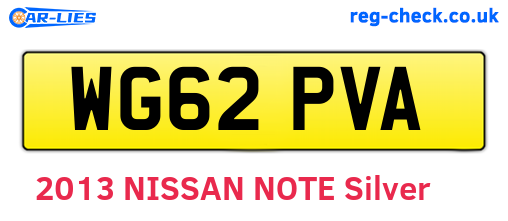 WG62PVA are the vehicle registration plates.
