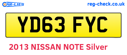YD63FYC are the vehicle registration plates.