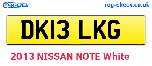 DK13LKG are the vehicle registration plates.