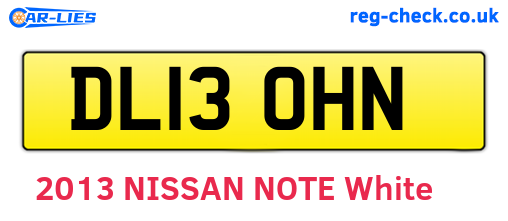 DL13OHN are the vehicle registration plates.