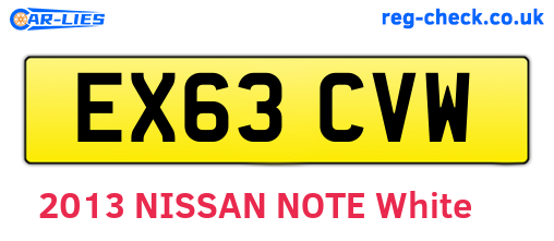 EX63CVW are the vehicle registration plates.