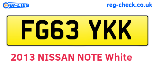 FG63YKK are the vehicle registration plates.