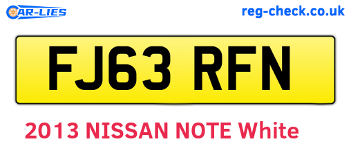 FJ63RFN are the vehicle registration plates.