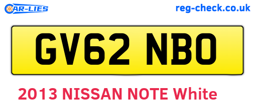 GV62NBO are the vehicle registration plates.