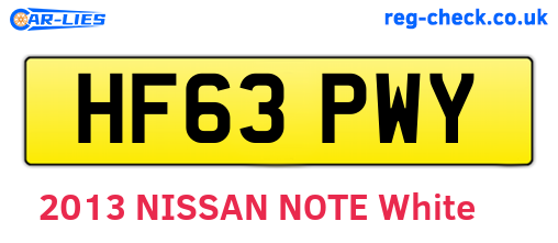 HF63PWY are the vehicle registration plates.