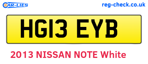 HG13EYB are the vehicle registration plates.