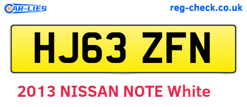 HJ63ZFN are the vehicle registration plates.