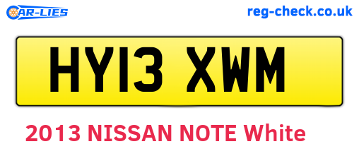 HY13XWM are the vehicle registration plates.